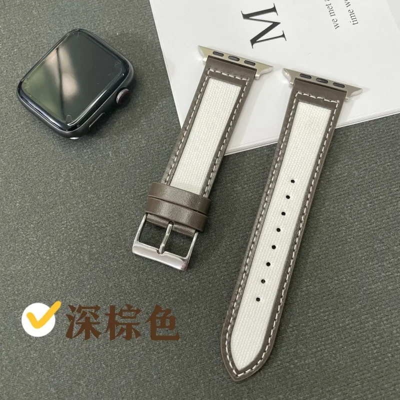 Для Apple Watch из натуральной кожи iwatch Canvas for apple1 2 3 4 5 6 7 8 нейлоновый для мужчин и женщин