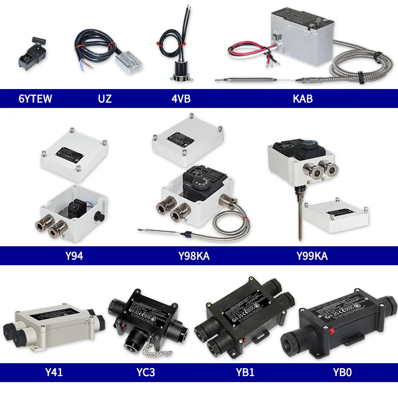 Explosion-proof temperature limiter, French technology, EX d, ATEX IECEx certified, -20 to 50°C, thermostat