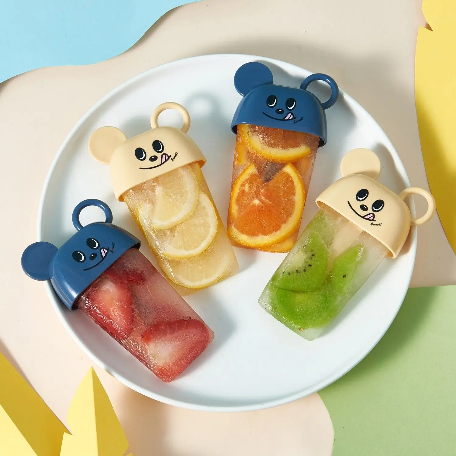 Custom Buy High Quality Homemade Baby Kids Ice Cream Maker Mould Single 4 Plastic Large Pop Popsicle Hard Tray Bar Molds Set