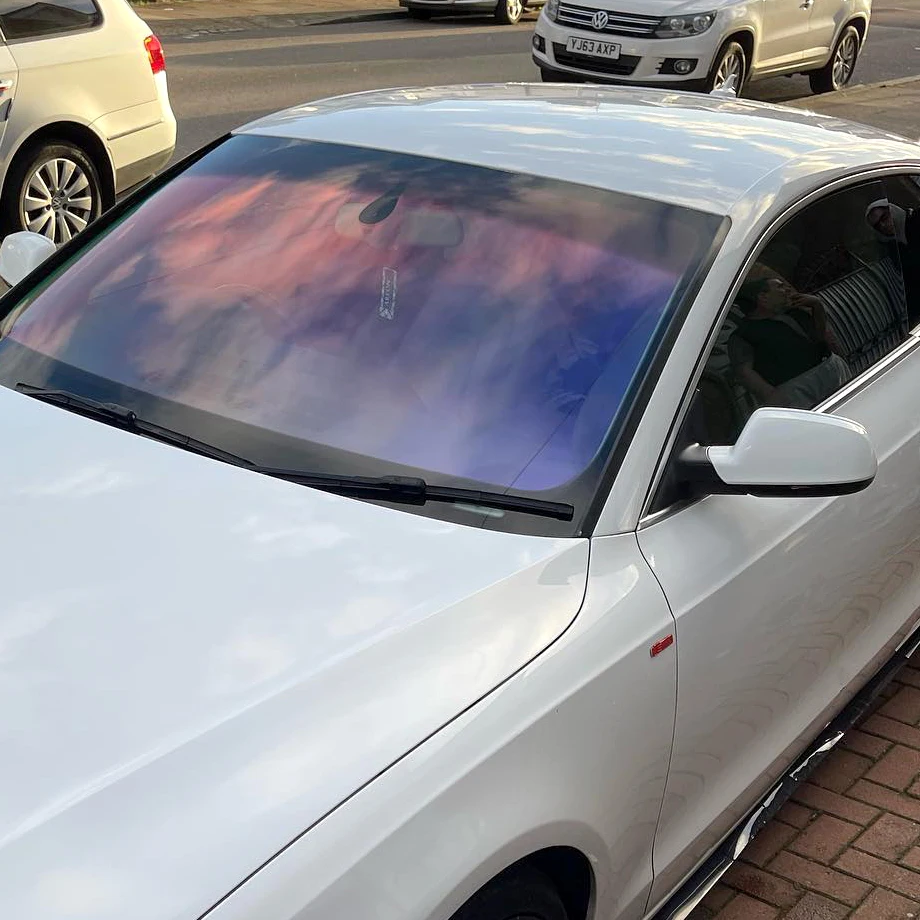 Car foil stickers color change tinting wholesale 18 colors bulk customized chameleon window film 85