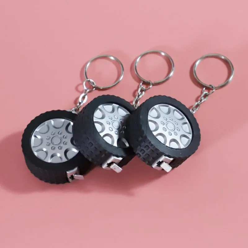 Hot Sales Small Plastic Tape Measure 1 Meter Portable Mini Blank Sublimation Tire Style Tape Measure Ruler Keychain