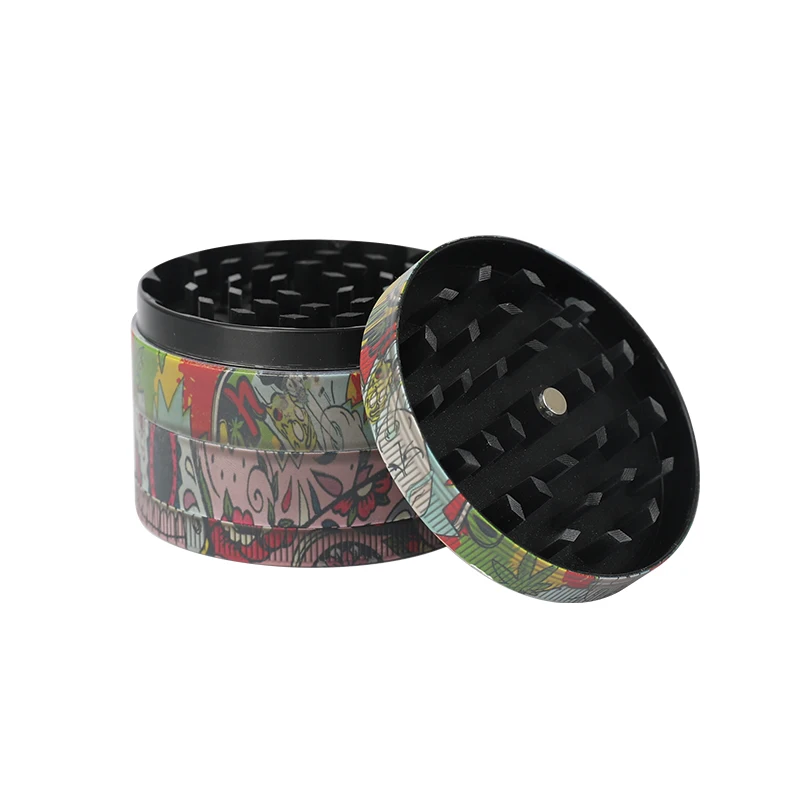 Zinc alloy 4 layers herb grinder costom logo smoke metal portable tobacco grinder