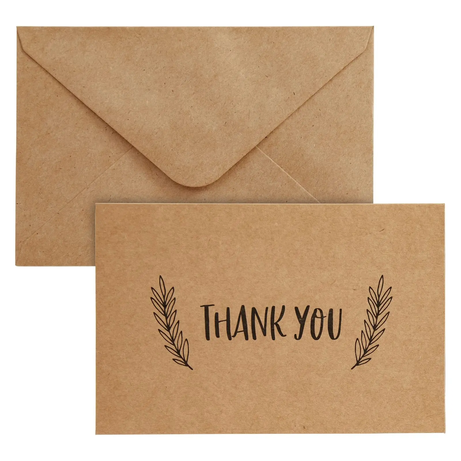 Eco Friendly Writable Custom Printing Kraft Thank You Cards with Envelop
