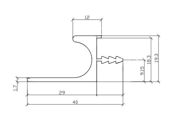 L Shape Aluminum Profile Handle Kitchen extrusion aluminum profile price per kg
