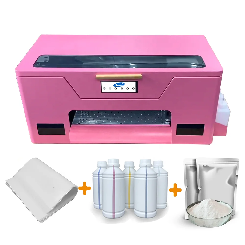 Lansong Digital XP600 Pink 330mm A3 DTF Printer Pet Film Heat Transfers T-Shirt Printing Machine Used For Any Clothes Textile