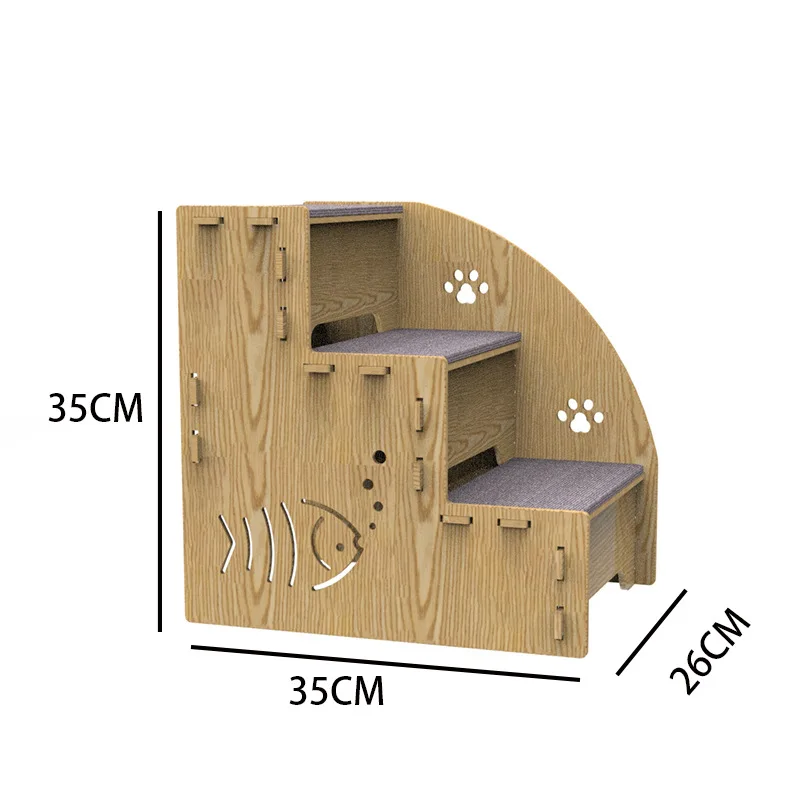 Foldable wood durable cat Dog Pet Stairs for bed sofa With anti slip pad
