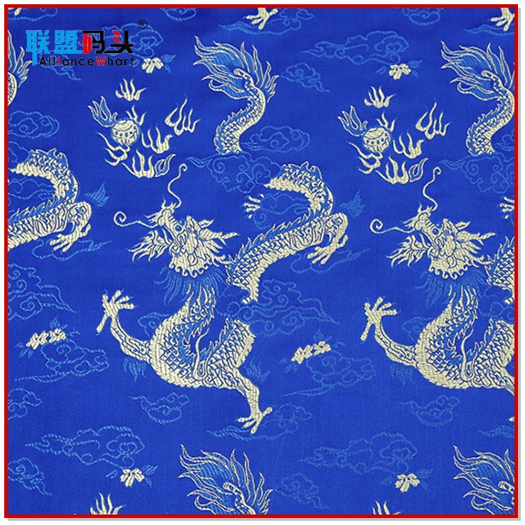 Chinese Dragon Unique Style Woven Jacquard In Stock Brocade Fabric For Designing Luxury Clothing Home Textile Tablecloth Decor