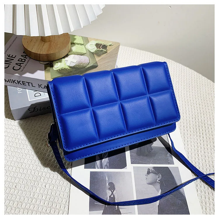 2022 Original Design Simple PU Plaid Solid Color Adjustable Shoulder Strap Ladies Handbag Shoulder Bag