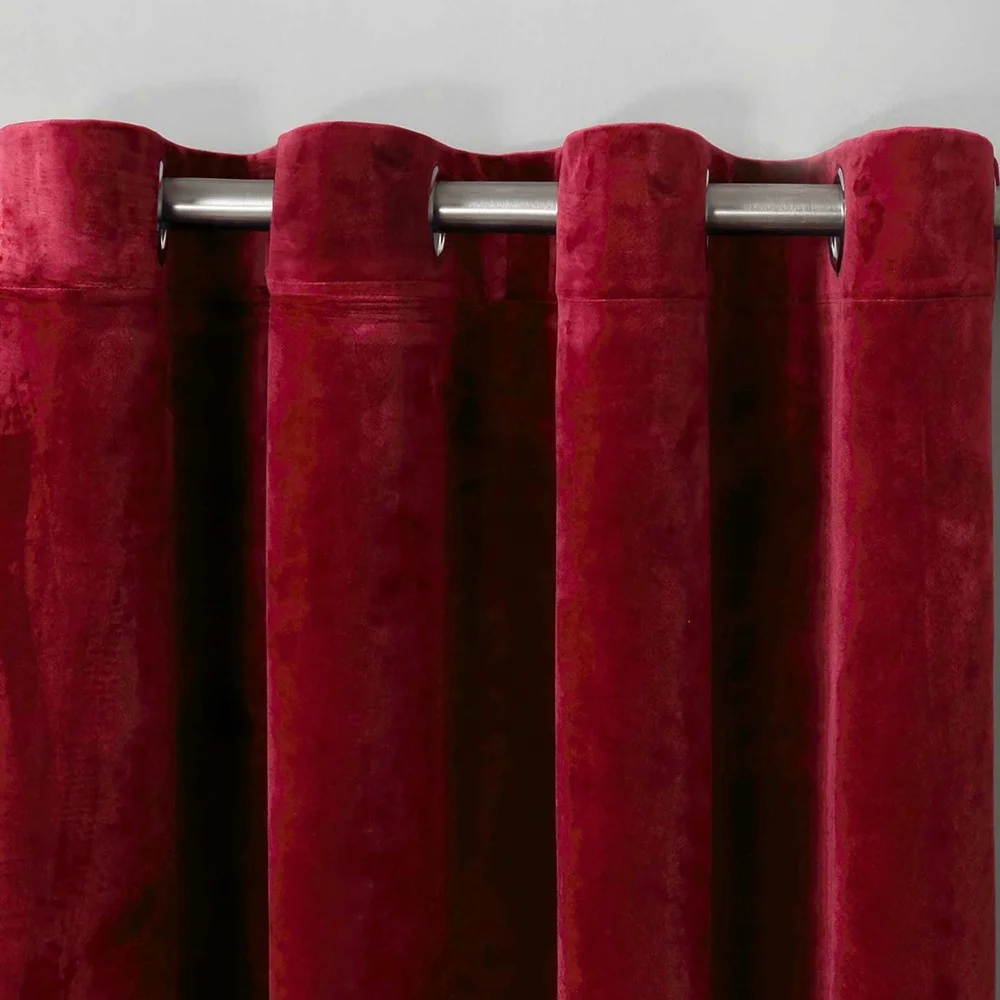 Factory price solid warm soft velvet luxury christmas eyelets curtain