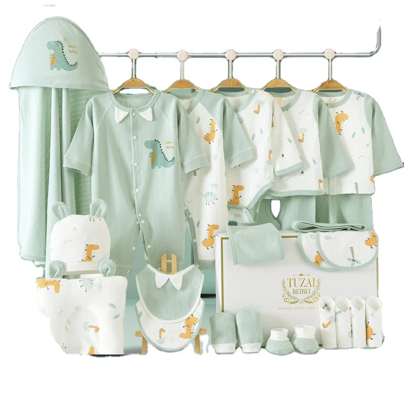 Custom Newborn Babies Gift Box Pure 100% Cotton new born baby clothes sets 0-3 months for girls