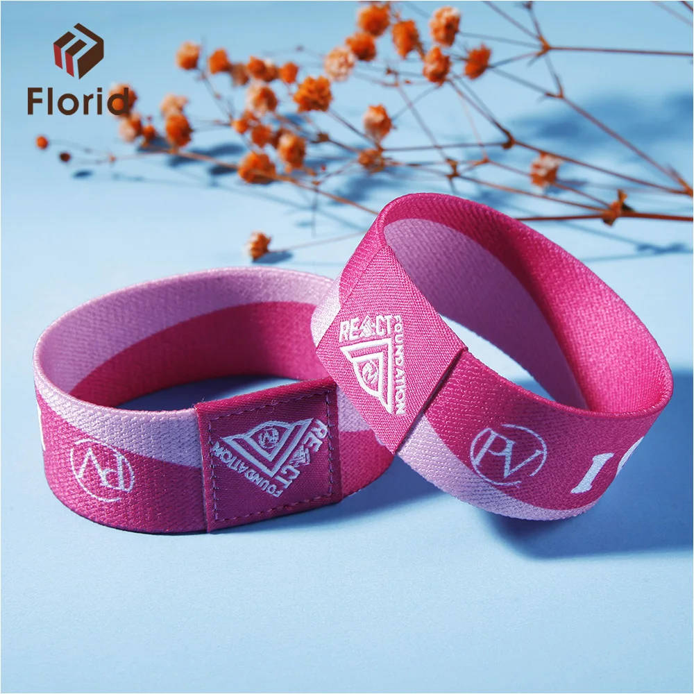 wholesale cheap fashion design elastic custom fabric wristband