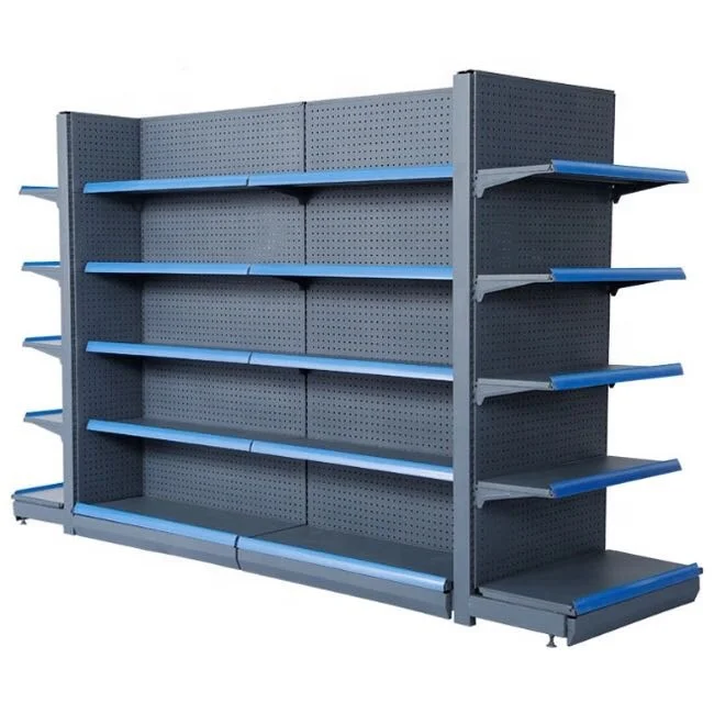 Lowest price convenience store metal hook mesh display rack gondola wall supermarket racking