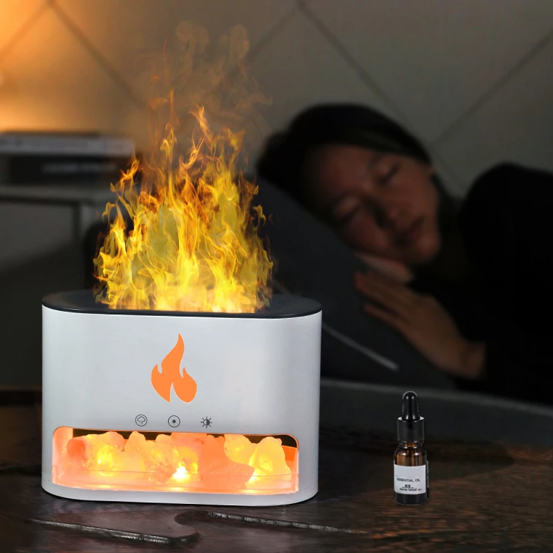 Эфирные масла Аромат Ультразвуковой туман Led Simulation 3D Blue Fire Flame Увлажнители воздуха