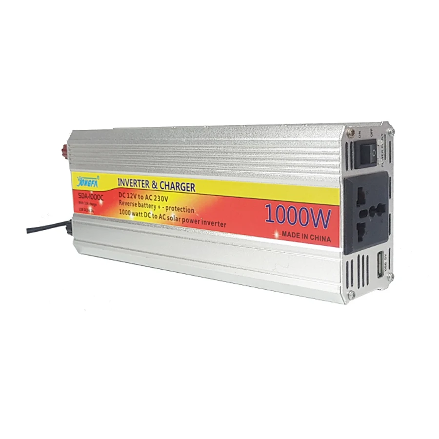 YongFa SDA-1000C домашний инвертор 12v 220v 1000 Вт инвертирующий усилитель мощности со встроенным аккумулятором зарядное устройство множественного с полной защитой