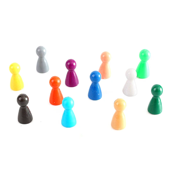 
Custom Colorful Wooden Board Game Pieces and Plastic Pawns 
