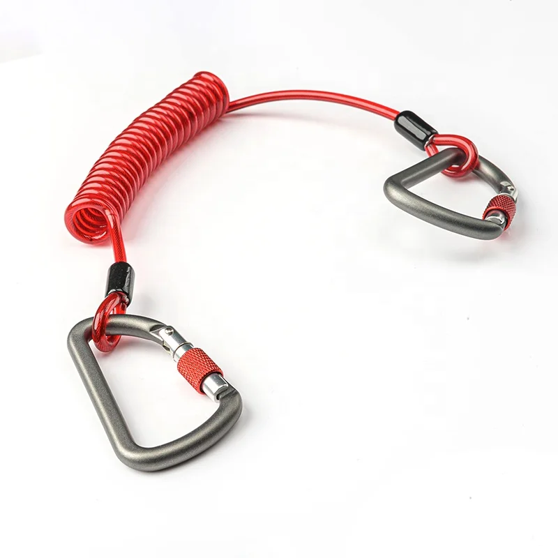 Extension Spring 5.0mm pvc Coated Colorful Tool Tether Coil Spring Lanyard  for safety