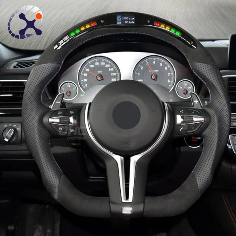 Customized Auto Car Accessories Carbon Fiber LED Steering Wheel For BMW M2 M3 M4 F30 F80 F87 X1 X2 X3 X4 Steering Wheel