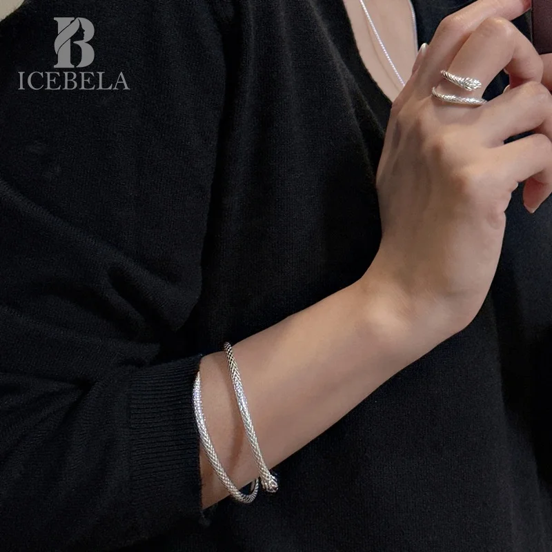 Luxury New Fashion Charms Cuff Bracelet 925 Sterling Silver Gift Party Personalized Design Adjustable Snake Bangles For Women