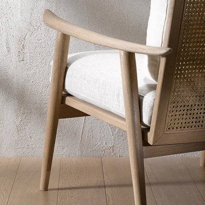 
2020 Hot sell Modern style Solid wood teak wood single armchair with cushion Velvet home furniture or outdoor armchair 