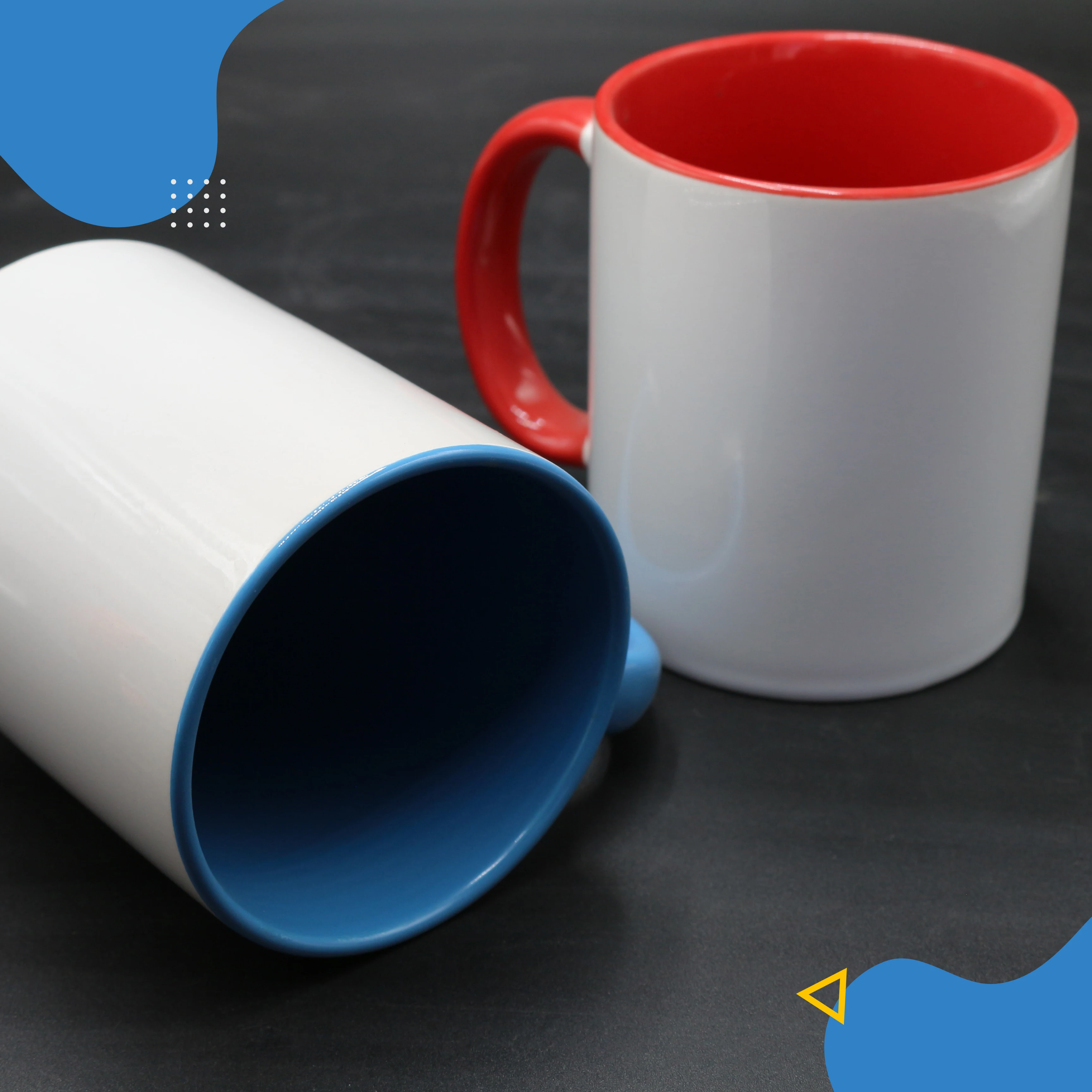 Hotsale 7102  factory produce inner color 11oz sublimation blanks ceramic coffee  mug with color handle 11 oz sublimation mug