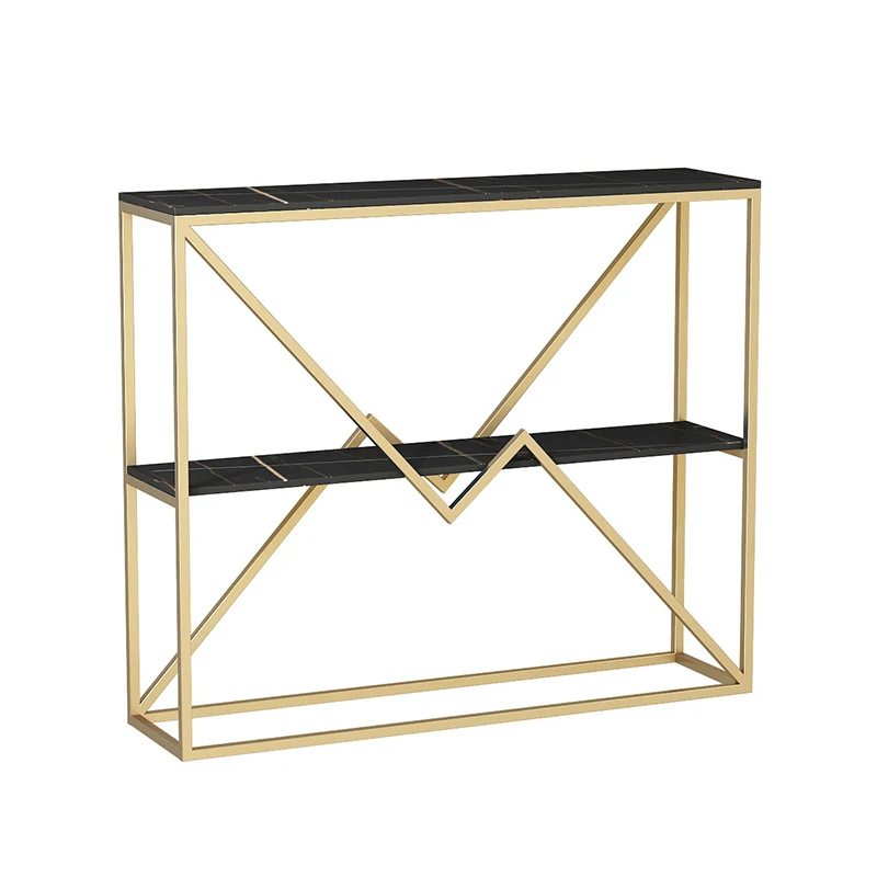 2022 Amazon Hot Sell Marble Metal Frame Multilayer Hallway Console Table