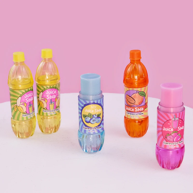 GMPC Approved 10 Years Children Makeup Manufacturer Natural Fruity Lovely Pop Bottle Lip Balm Vendor For Kids