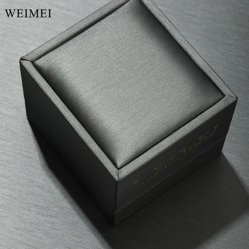 WEIMEI Wholesale Bracelet Earring Ring Gray Pendant Led Box Jewelry Light Box Pu Leather Jewelry Packaging Light Gift Box