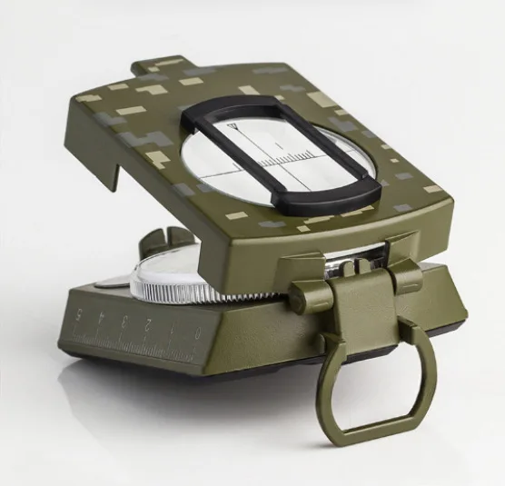 American Luminous Dial Compass for Camping Handheld Water-Proof Metal Plastic Case for Climbing Survival Travel Hike Guide