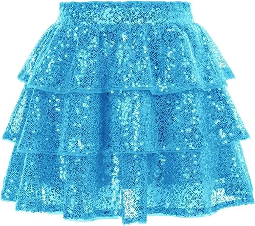 Wholesale Customization pure color sparkle sequined girls wearing skirts with no underwear