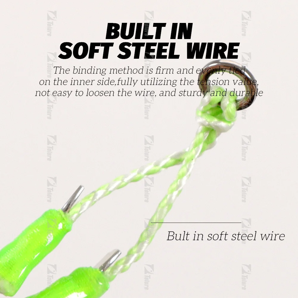 High quality 1/0 2/0 3/1 4/0 Luminous  Double hook  Cast Long Jig Assist Hook   High Carbon Steel Jig Lure Sea Fishing Hooks