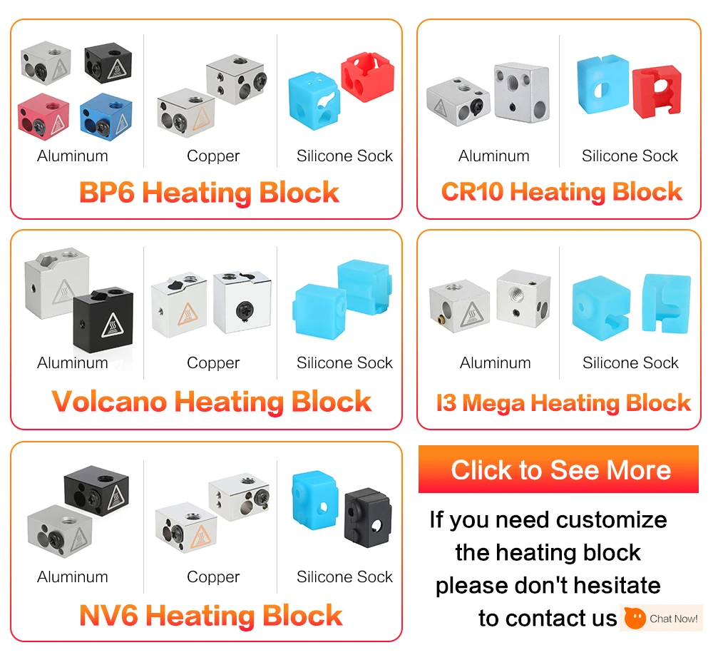 3DSWAY Upgrade Volcano Heating Block Silicone Socks Hotend nozzle Accessories Volcano V2 Heater Block for 3D Printer Parts