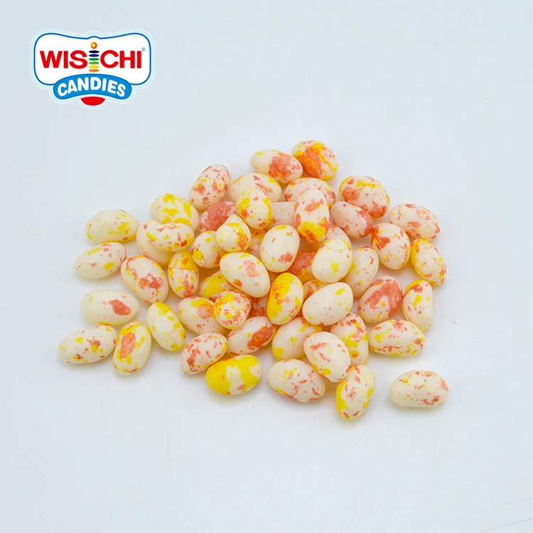 Free sample halal colorful graffiti jelly bean valentine jelly bean bulk apple flavor gummy jelly bean