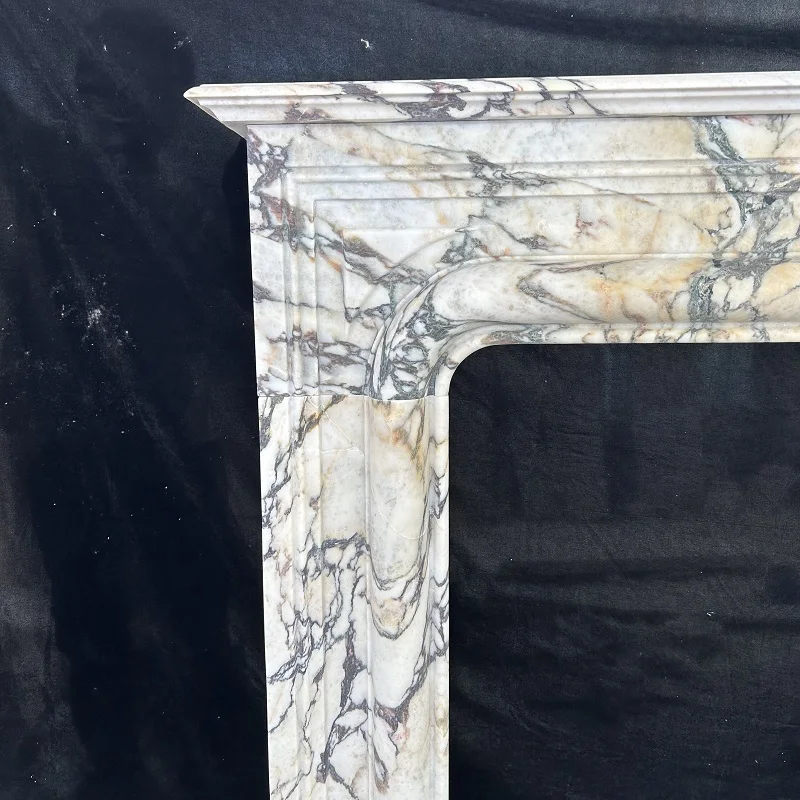 Marble Modern Veined Customized modern Fireplaces Veined Stone Luxury Marble Fireplace