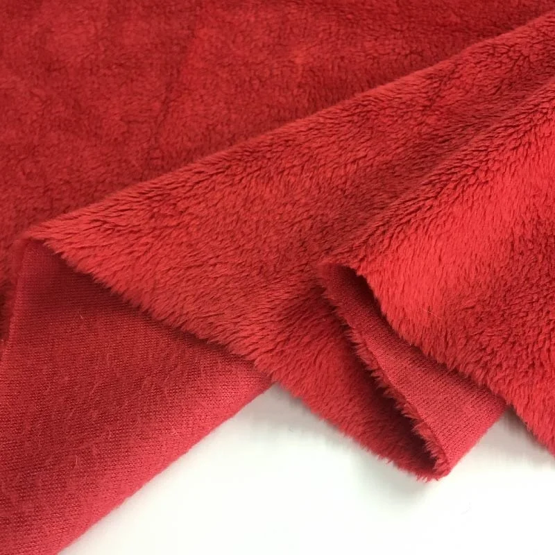Polyester Red Micro Crystal Super Soft Minky EF Velboa Plush Toy Home Textiles Fabrics