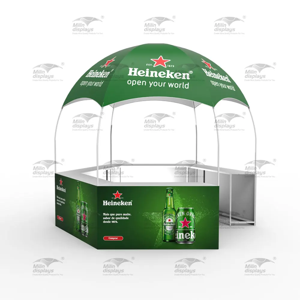 Hot sale roast white lacquered iron trade show tent waterproof promotion spider dome tent for advertising event