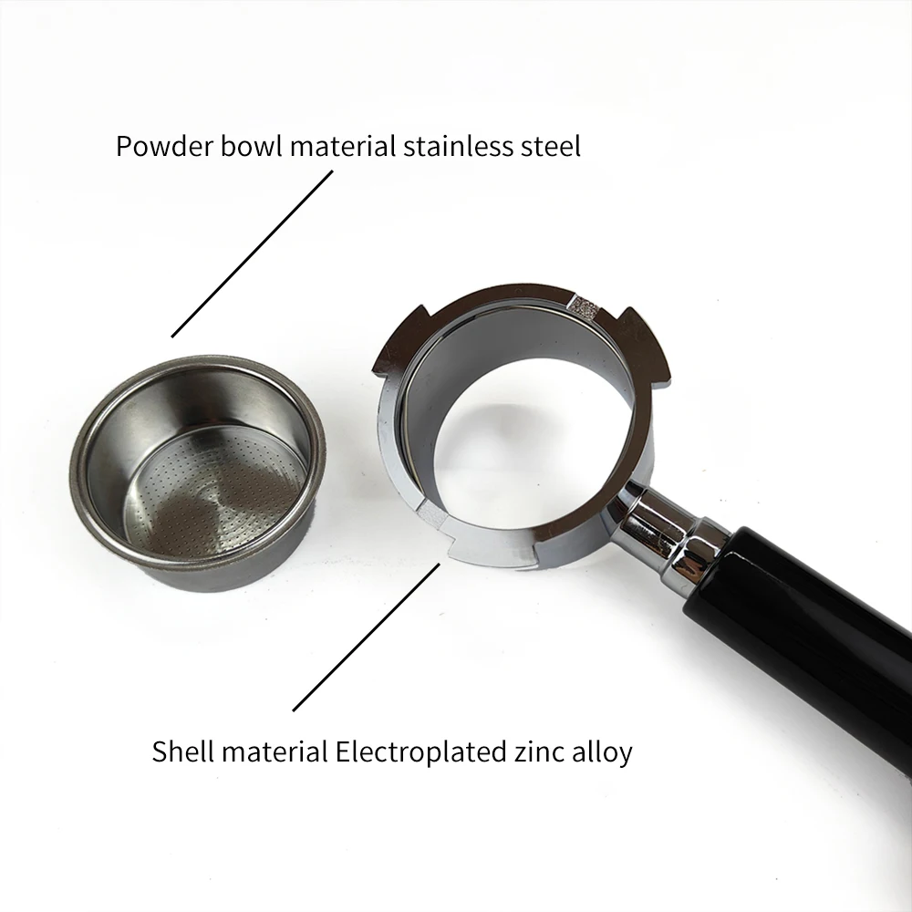 Wood Handle Coffee Filter Stainless Steel Tail Section Espresso  51mm 54mm 58mm Black Coffee Portafilter
