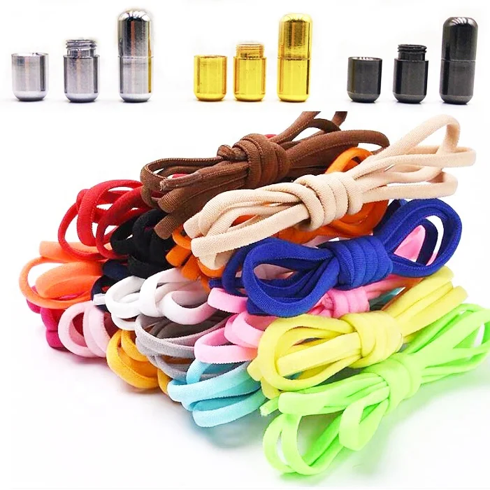 Gold Lace  Lacci Scarpe Metal Locks Sport Stretch Elastic Shoe Laces Children Fancy Football Luxury Shoelaces