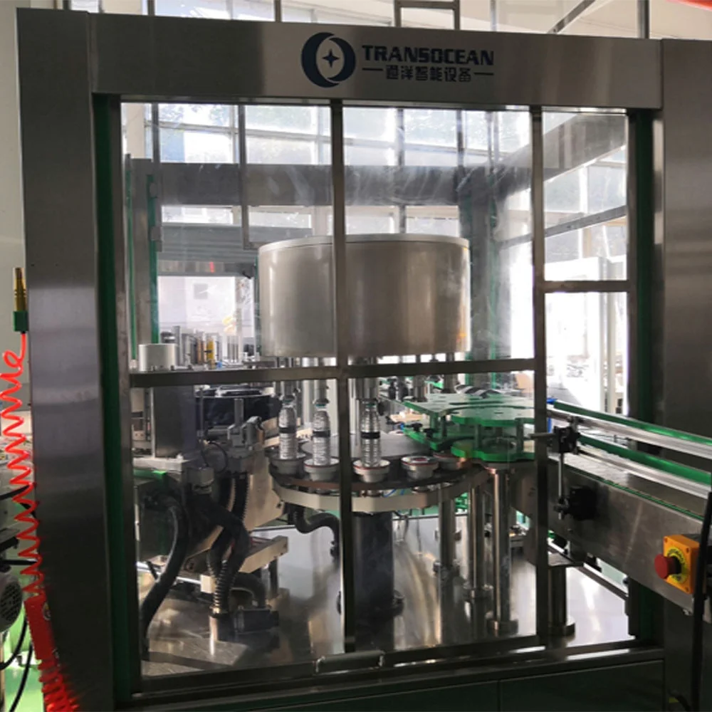 
rotary automatic star wheel hot melt glue opp round water 500ml bottle labeling machine 12000 BPH 