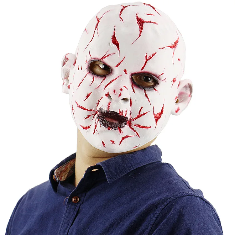 Demon clown mask latex horror ghost scary funny mask halloween room escape props