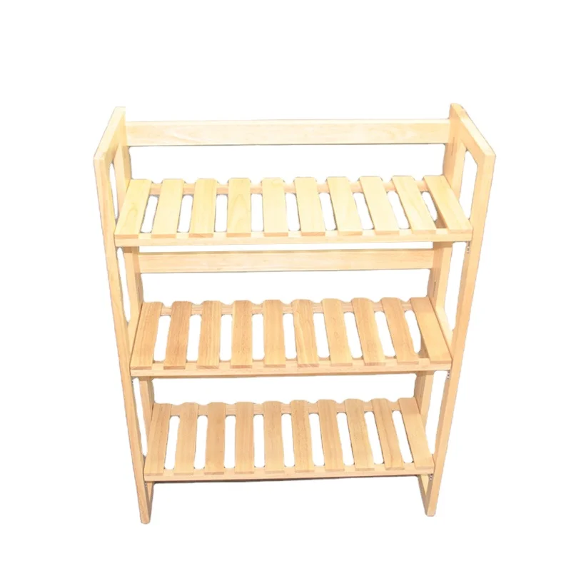 New Three Layer Wooden Open Type Shoe Rack Bench