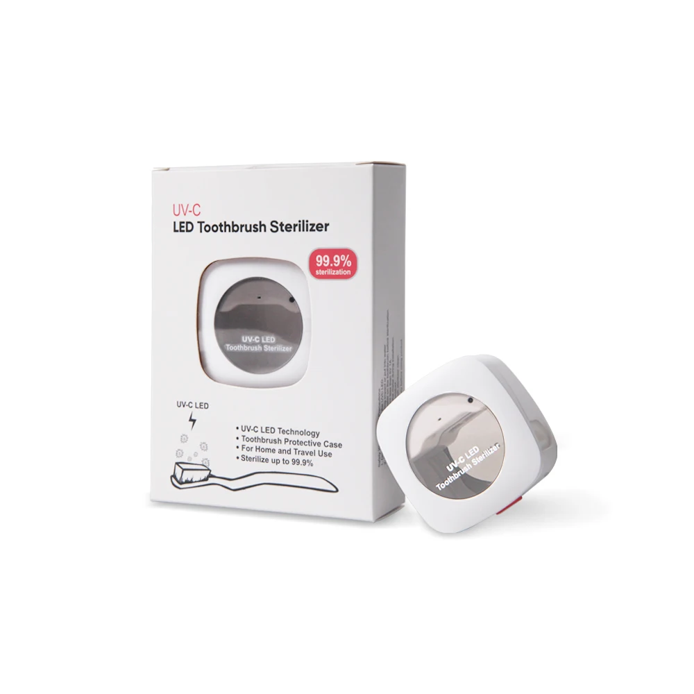 Прямая поставка, перезаряжаемая светодиодная зубная щетка UVC, стерилизатор с USB-кабелем, автоматический таймер, дезинфицирующее средство для зубной щетки UVC