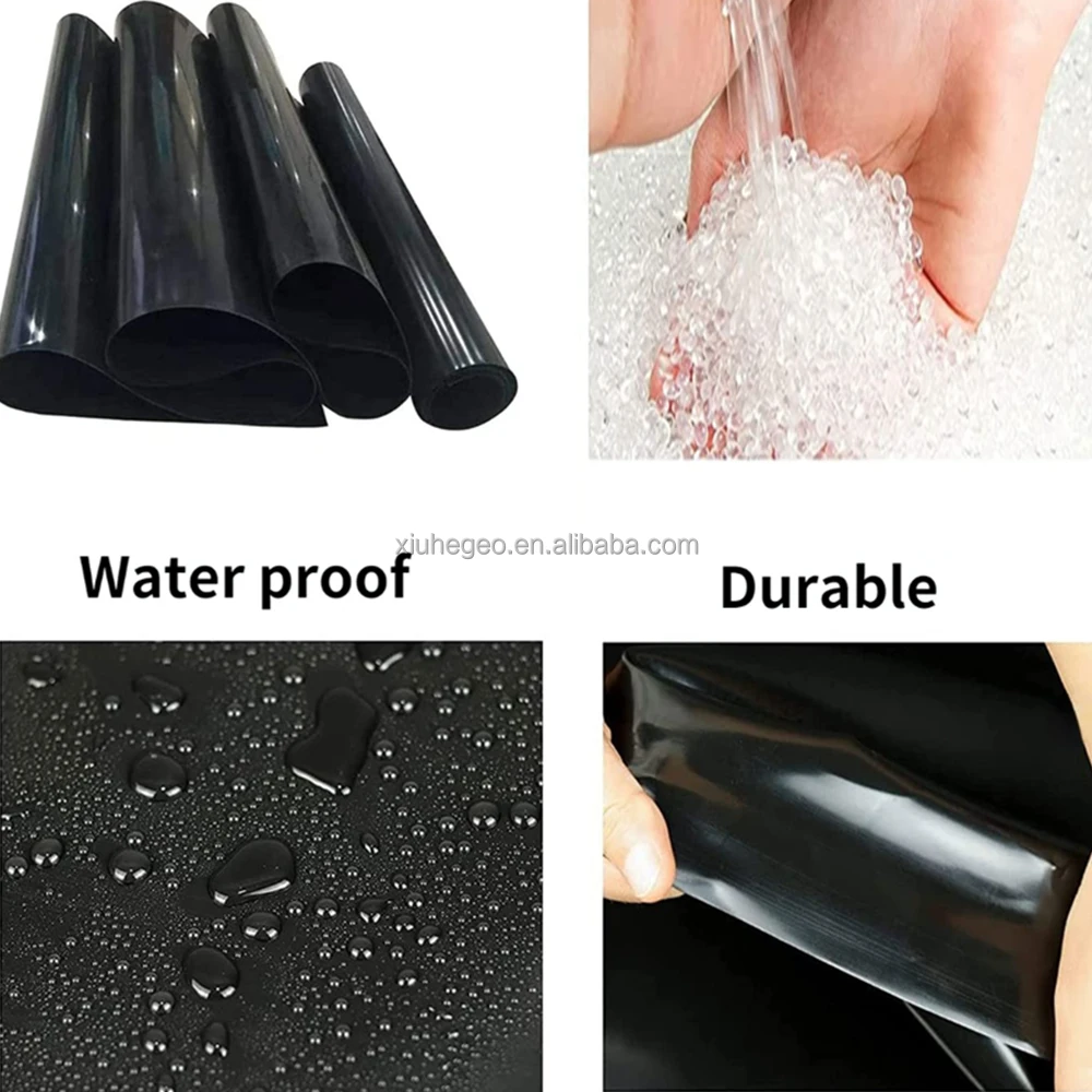 PVC EPDM LLDPE HDPE 0.5-2mm Plastic Sheet Watertight Water Geomembrane impermeable barrier