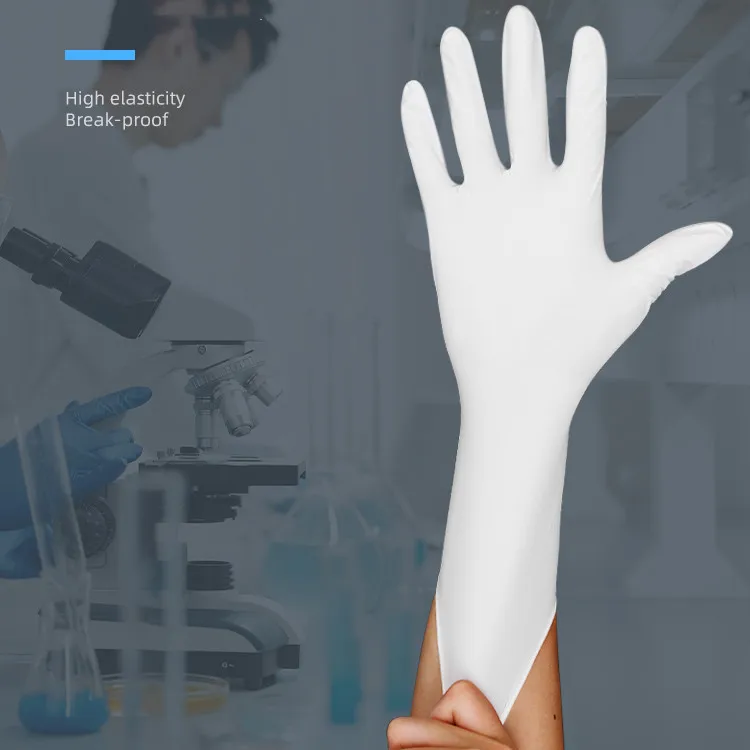 Wholesale cheap high quality household powder free one time disposable white nitrile gloves with ce China