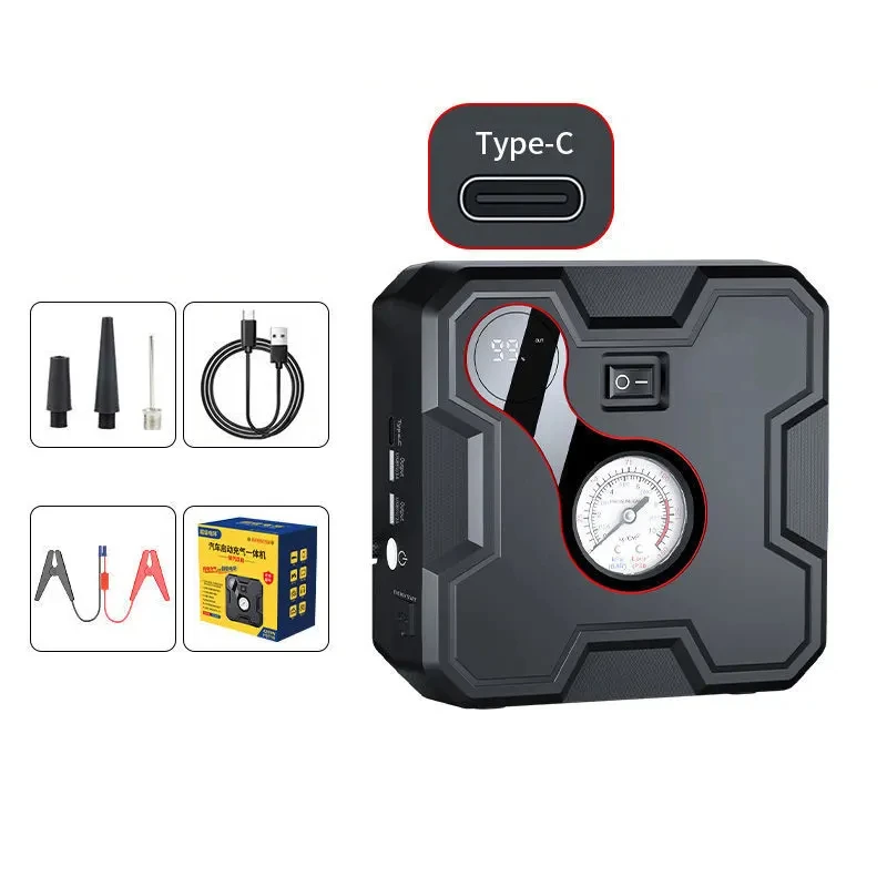 12v Cars 10000mAh Jump Starter Battery With Screen Display Hand-held Multi-function Jump Starter Power Bank With Air Pump