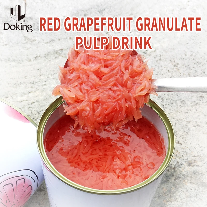 Canned Red Grapefruit Granules With Rich fruity Texture Bite Into It And The Juice Will Burst.