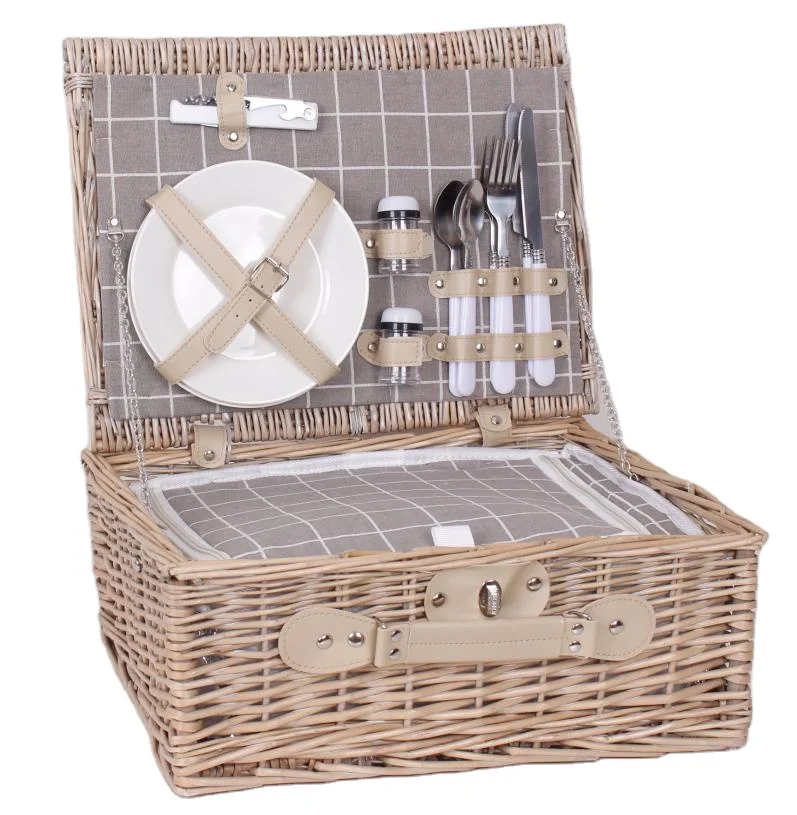 Portable Natural Eco-Friendly Wicker Shopping Rattan Outdoor Vegetable Pink Picnic Basket