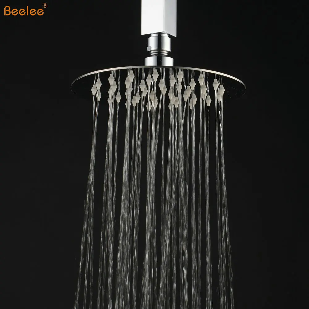 Beelee BS3208 Durable Custom Ultra-thin 8-inch Douche Ceiling Water Saving Waterfall Stainless Steel Rainfall Round Shower Head