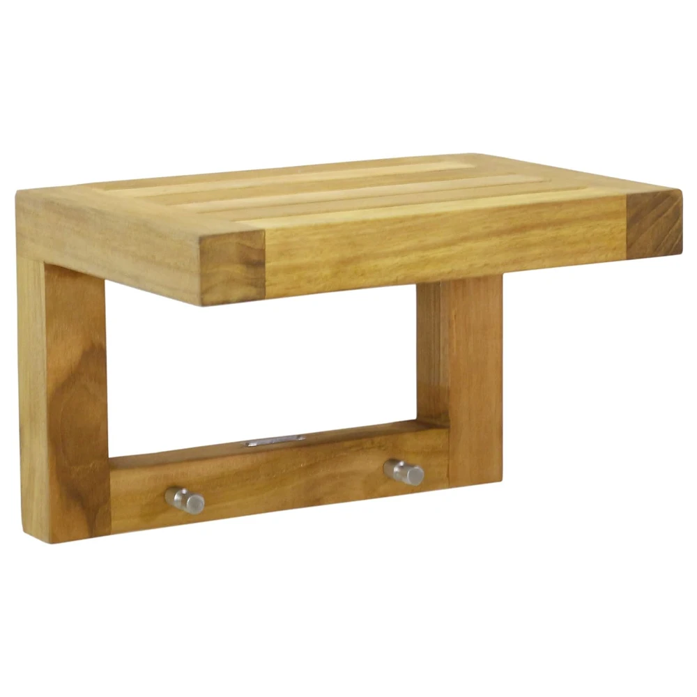 High Quality Wall Mounted Teak Wooden Bathroom Towel Hanger Rack