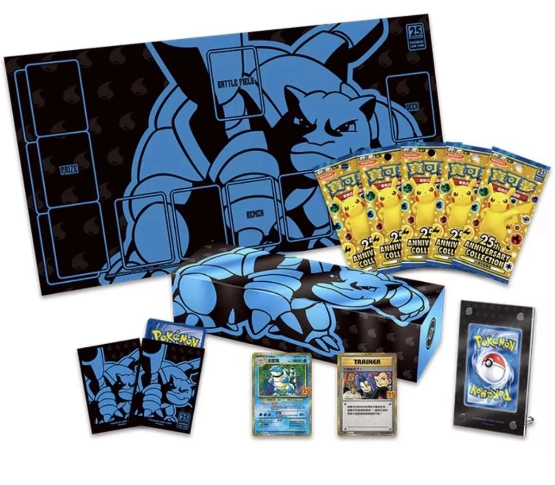 Genuine Original Pokemond PTCG Card Sword Shield Chinese 25th Anniversary Charizard Moon Eevee Blastoise Rayquaza Collection Box