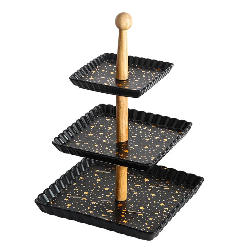 New Design Dessert Display Stand Cake Decoration Food Dessert Marble Ceramic Plate Cake Stand Birthday Wedding Part